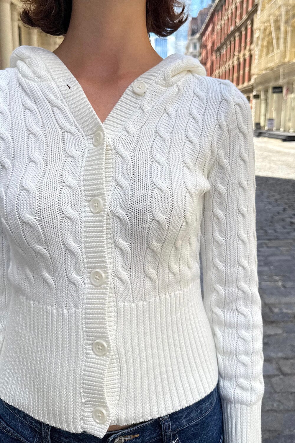 Aura Cable Knit Cardigan - Image 4